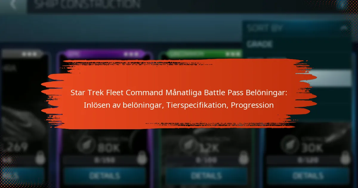 Star Trek Fleet Command Månatliga Battle Pass Belöningar: Inlösen av belöningar, Tierspecifikation, Progression