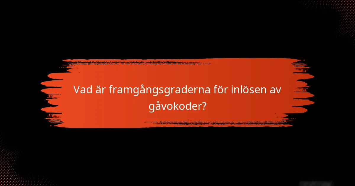 Vad är framgångsgraderna för inlösen av gåvokoder?